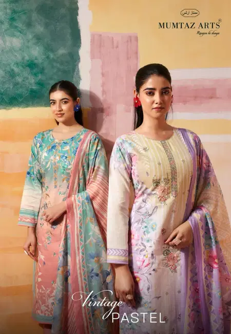 Vintage Pastel By Mumtaz Pure Camric Dress Material Wholesale Online